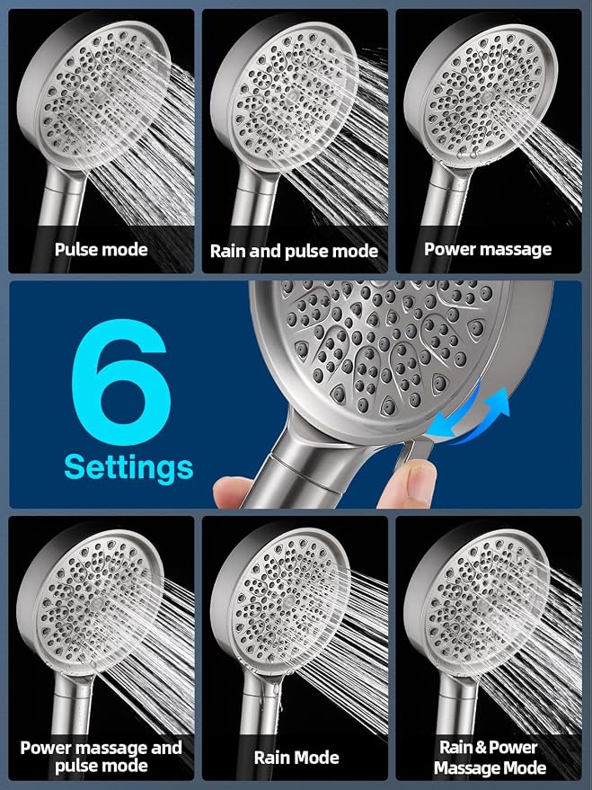 Cobbe Handheld Filtered Shower Head - Filters >99% Chlorine - Advanced 2.0 Carbon System - Water Softening Beads for Hard Water - Relieves Dry, Itchy Skin - Brushed Nickel
