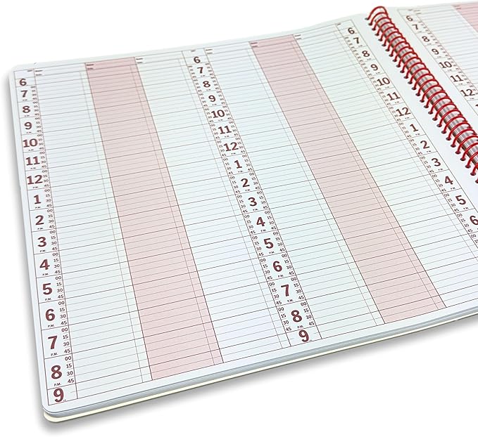 Portage Notebooks Appointment Book - Large 12.75" x 13.5" Undated Planner for Daily Scheduling - 6 Column Professional Daily Planner Undated for Office, Home, or Salon Use