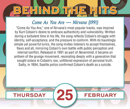 Behind the Hits 2027 Daily Desk Calendar: Boxed Page-a-Day Music Trivia Calendar with Day-to-Day Stories Behind Legendary Songs & Chart-Topping Moments