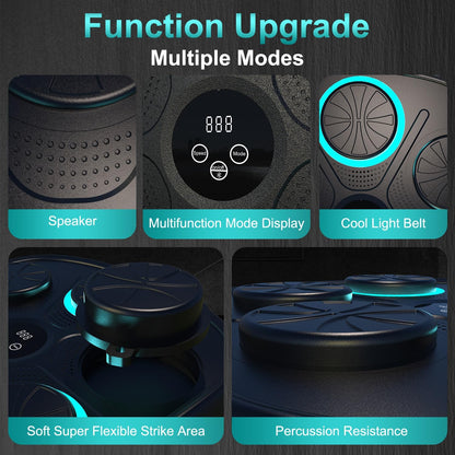 2025 New Model Smart Music Boxing Machine for Adults and Kids, Training Machine with LED Electronic Wall Mounted, Home Indoor Workout Equipment with Premium Boxing Gloves