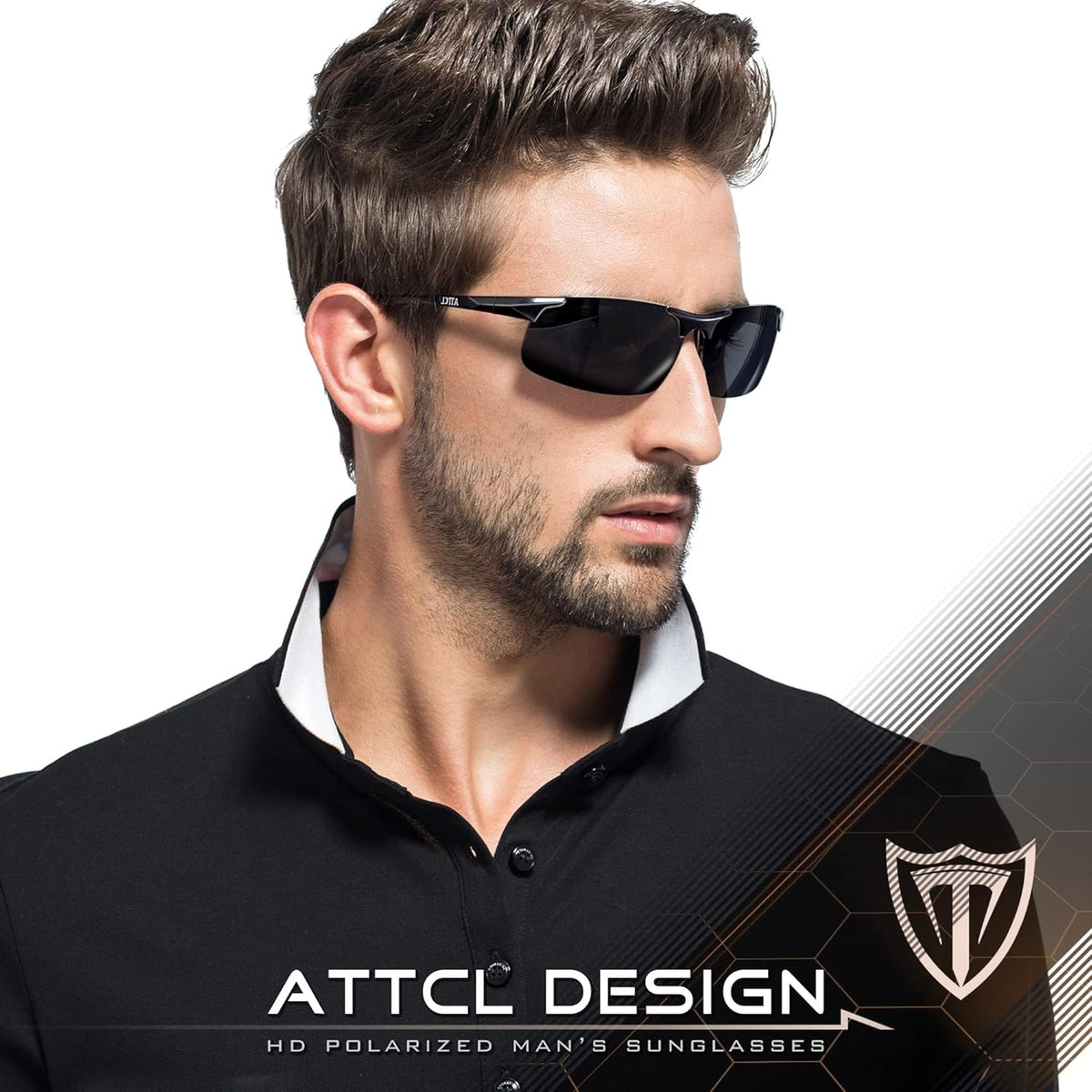ATTCL Men's Sports Polarized Sunglasses Men for Driving running Fishing Golf - UV Protection Sun glasses Metal Frame