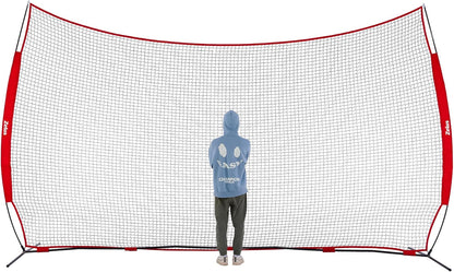 12x9ft / 16x10ft Barricade Backstop Net, Ball Sports Barrier, Practice Net for Baseball, Softball, Lacrosse, Soccer, Basketball and More