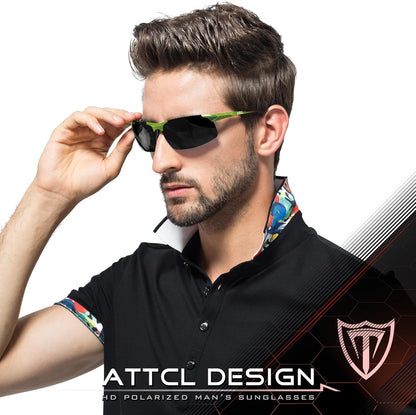 ATTCL Men's Sports Polarized Sunglasses Men for Driving running Fishing Golf - UV Protection Sun glasses Metal Frame