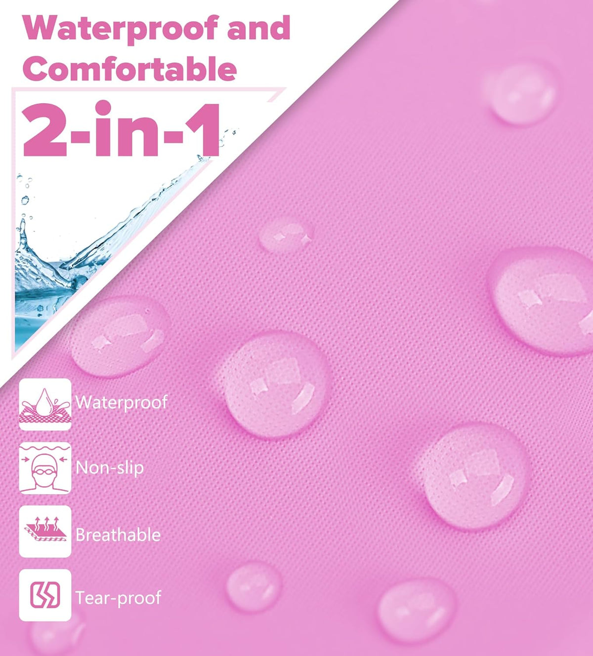 Aegend Fabric Swim Cap, Silicone Waterproof Layer - Breathable Cloth Swimming Cap, Keep Hair Dry with Hight Elasticity for Youth(8-16) Adult, 2 Sizes to Choose