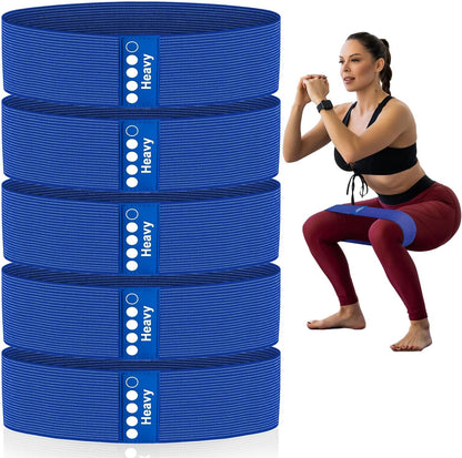 Resistance Bands for Working Out - Exercise Bands Set with Workout Guide - Fabric Elastic Bands for Physical Therapy - Fitness Bands Ideal for Legs Hip Glute
