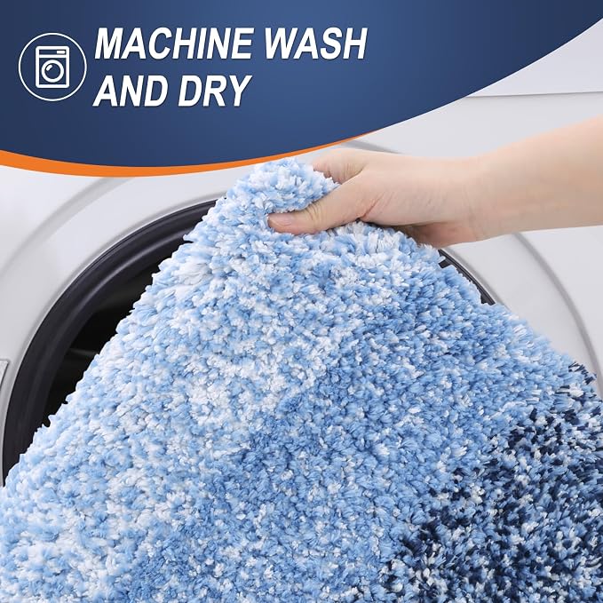 OLANLY Large Bathroom Rugs Mat 50x30, Extra Soft Absorbent Microfiber Bath Rugs, Rubber Backing, Quick Dry, Machine Washable Bath Mats for Bathroom Floor, Tub and Shower, Home Decor Accessories, Navy