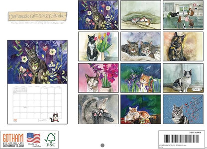Alex Clark Calendar 2026 Charismatic Cat Monthly Wall Calender 12 Month | American Made In The USA