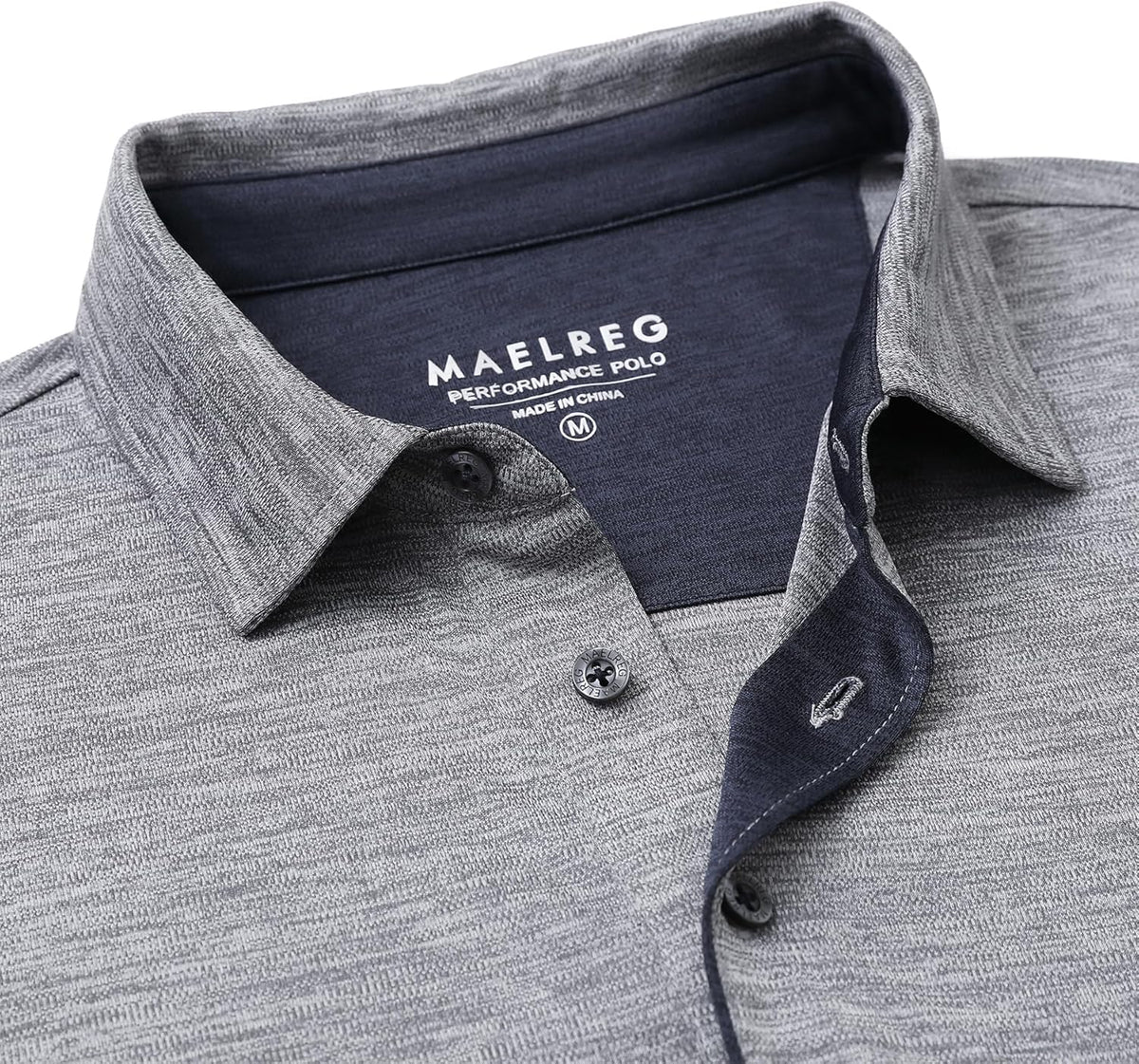 M MAELREG Golf Shirts for Men Short Sleeve Dry Fit Casual Striped Performance Moisture Wicking Collared Mens Polo Shirts