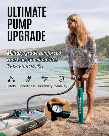 ZLX Inflatable Stand Up Paddle Board, 10'6" SUP Non-Slip Stable Deck Pad, Unique Center Fin, Premium Accessories, Portable Paddleboard for Adults, Beginners, All Skill Levels