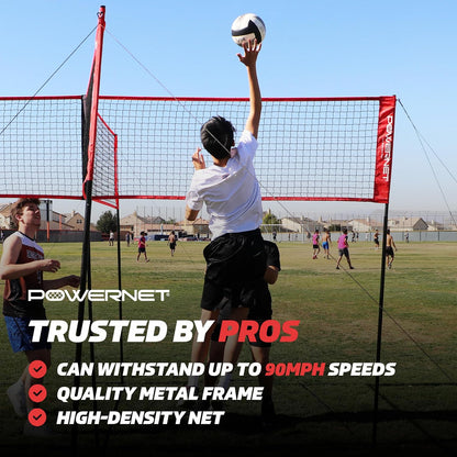PowerNet Four Square Volleyball Net, Fun New Game, Play at The Park or Beach, 2 Versions