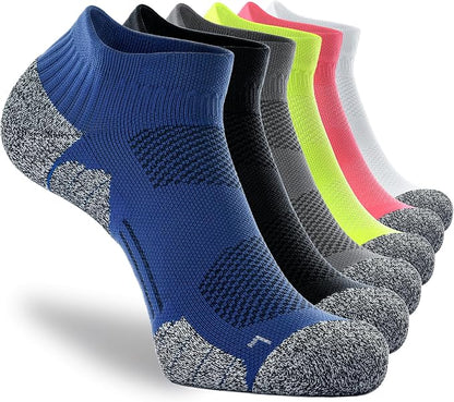 CWVLC Unisex Cushioned Compression Athletic Ankle Socks Multipack