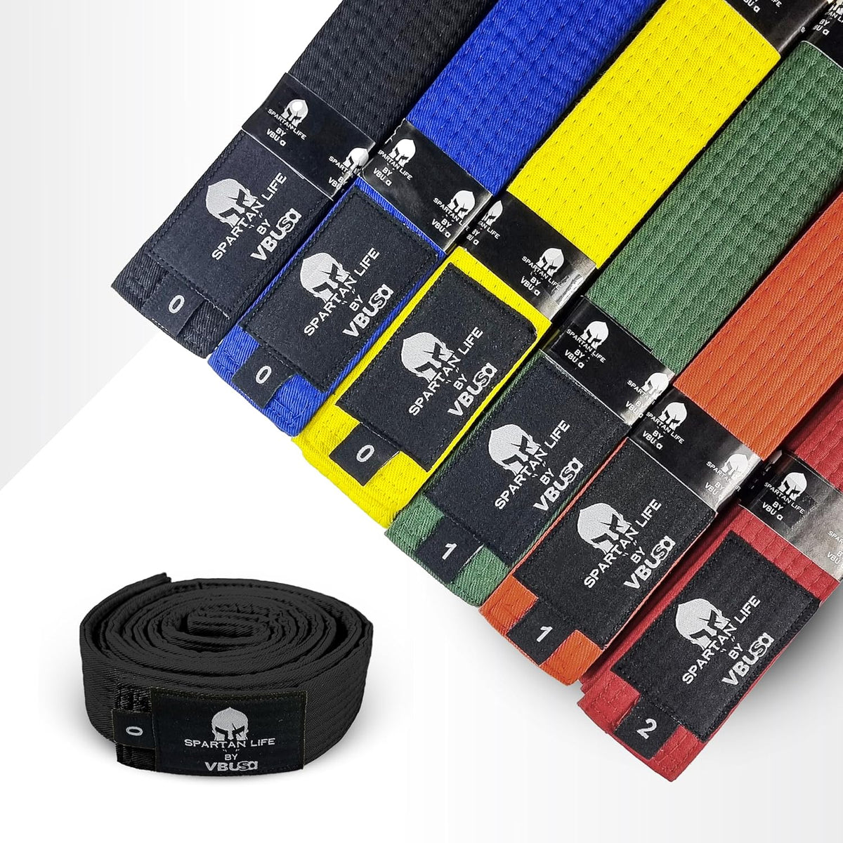 Karate Belt, All-Purpose Martial Arts Belt, Judo, Taekwondo Belt, Durable MMA Color Rank TKD Belt Size 0-6.