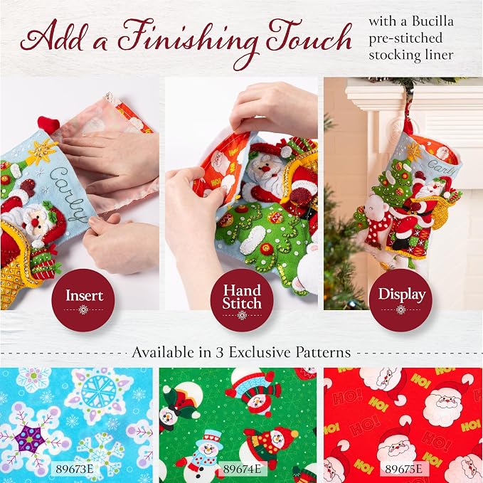 Bucilla, Felt Applique 18" Stocking Making Kit, Holy Journey, Perfect for Holiday DIY Arts and Crafts Projects, 89710E
