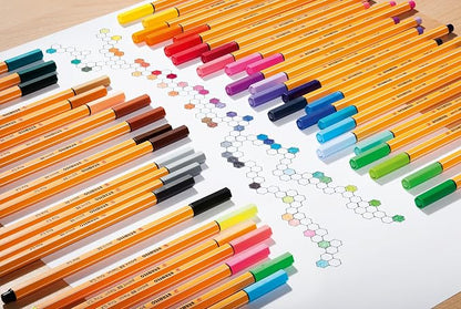 Fineliner - STABILO Point 88 Wallet of 10 Assorted Colours