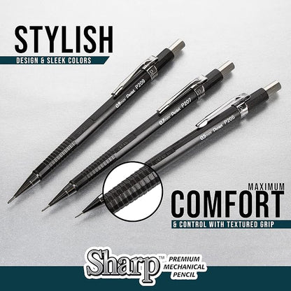 Pentel Sharp Mechanical Pencil (0.7mm), Black & Blue Barrel, 5 pack (P2057BP5AC)