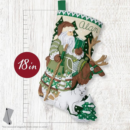 Bucilla Felt Applique 18" Stocking Making Kit, Nordic Noel, Perfect for DIY Arts and Crafts