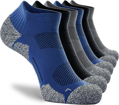 CWVLC Unisex Cushioned Compression Athletic Ankle Socks Multipack