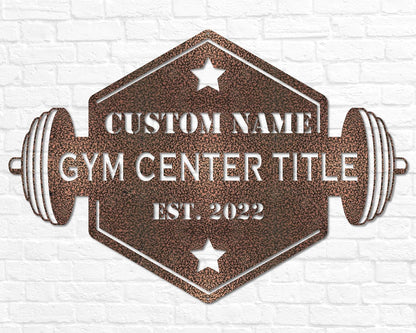 Personalized Gym Sign with Name | Hexagon Gym Garage Decor | Gym Decor for Home Gym | Established Signs for Workout Room | Gift for Athlete