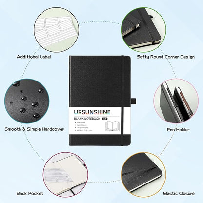 Blank Journal/Notebook - Classic Notebook/Journal with Ribbon, 5.7" x 8.4"