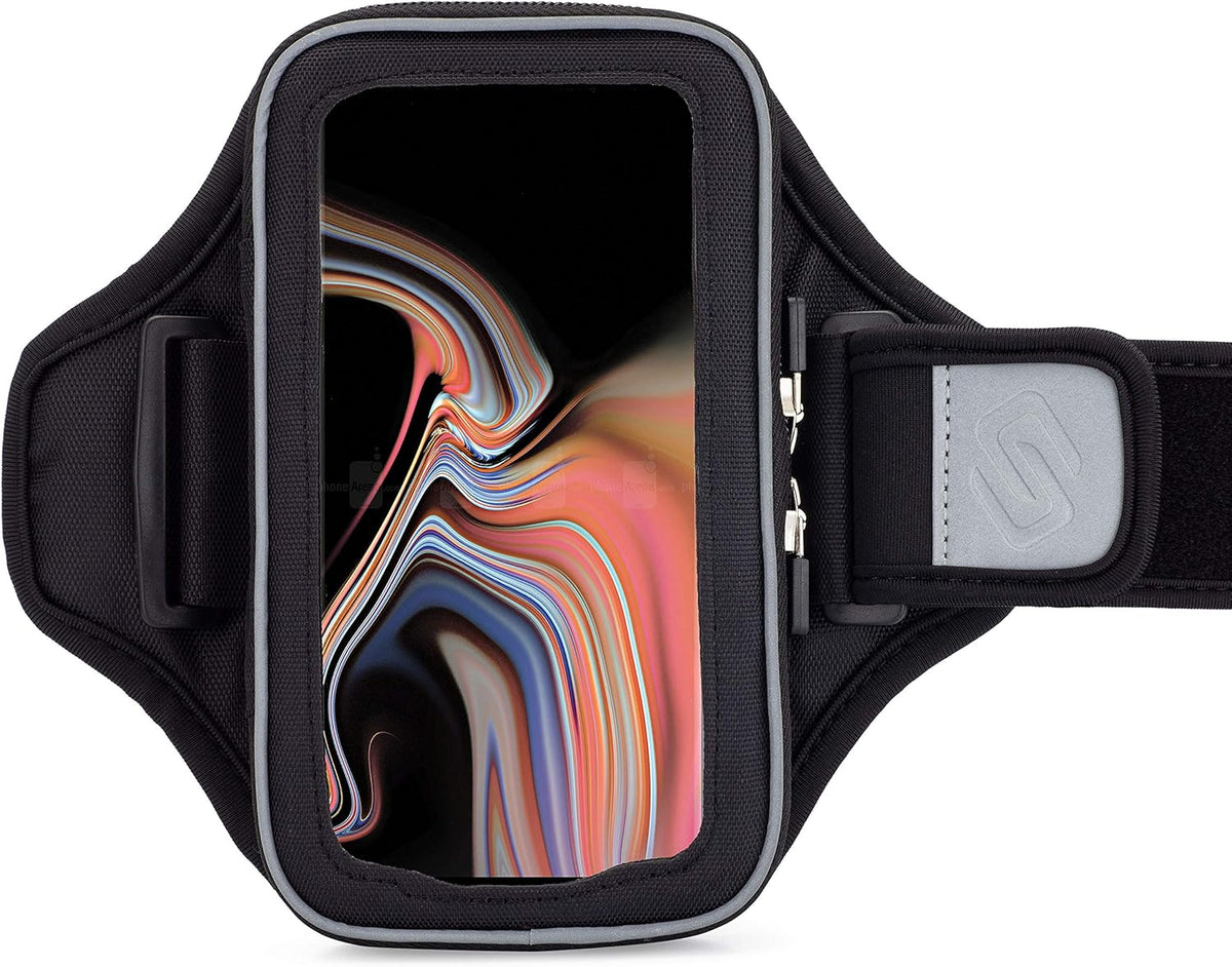 Sporteer Velocity V8 Running Armband - Compatible with iPhone 16 Pro Max, 16 Plus, 15/14 Pro Max, 16/15/14 Pro, iPhone 16/15/14, Galaxy S24+, S23 Plus, Pixel, & Many More Cell Phones - FITS Cases