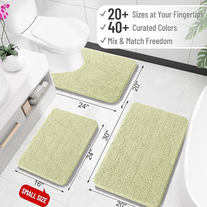 OLANLY Large Bathroom Rugs 44x32, Extra Soft Absorbent Chenille Bath Rugs, Rubber Backing Quick Dry, Machine Washable Bath Mats for Bathroom Floor, Tub and Shower, Home Decor Accessories, Vanilla