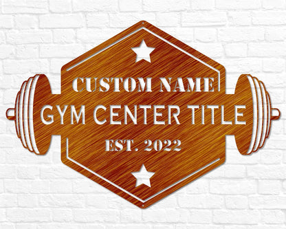 Personalized Gym Sign with Name | Hexagon Gym Garage Decor | Gym Decor for Home Gym | Established Signs for Workout Room | Gift for Athlete
