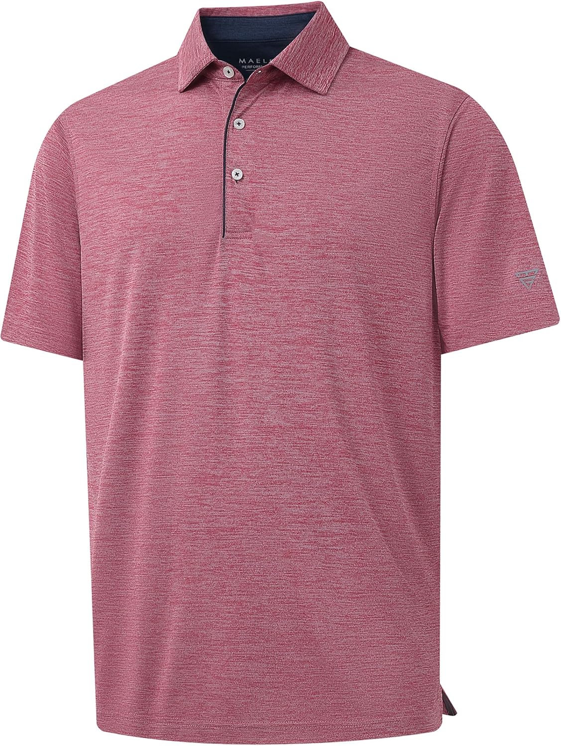 M MAELREG Golf Shirts for Men Short Sleeve Dry Fit Casual Striped Performance Moisture Wicking Collared Mens Polo Shirts