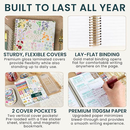 bloom daily planners 2027 Planner (January - December 2027) - Weekly & Monthly Softcover Planner for Women - Calendar Year Inspirational Agenda Book with Stickers - 5.5" x 8.25" - Garden Party