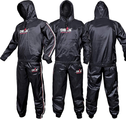DEFY Heavy Duty Sauna Suit for Weight Loss Full Body Wrap Hoodie Men Women Anti-Rip Sweat suit Gym Workout Exercise Gear