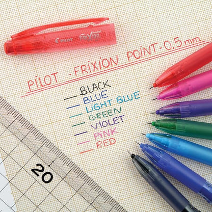 Pilot Frixion Point Erasable Rollerball 0.5 mm Tip - Blue, Pack of 5