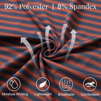 M MAELREG Golf Shirts for Men Short Sleeve Dry Fit Casual Striped Performance Moisture Wicking Collared Mens Polo Shirts