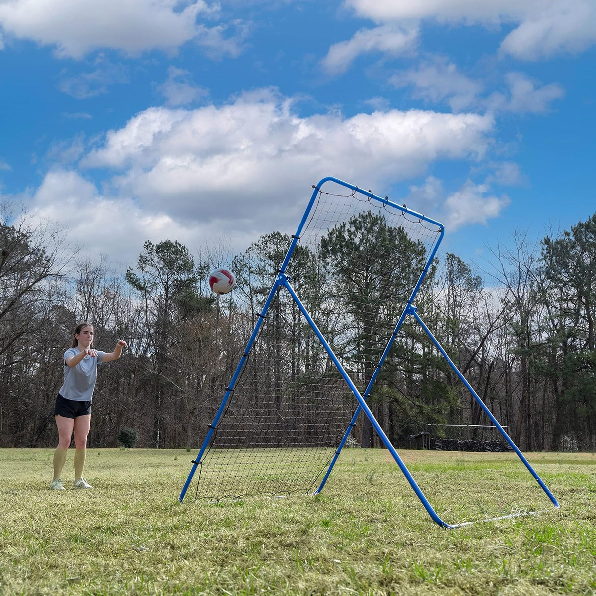 The Original Fully Adjustable 7x4 Feet Volleyball Rebounder Net from Anything Sports - Practice Sets, Spikes and Digs at Any Angle from Home- 12 Month No Questions Asked Warranty